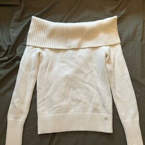 NWT Sunday Best Topaz off-the-shoulder sweater in whisper white, size 2XS